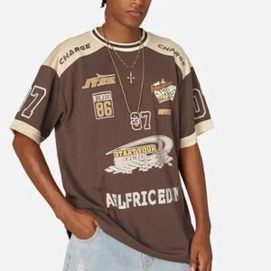 AELFRIC EDEN Contrast Color Soccer Jersey, Coffee, Size Large, NWT